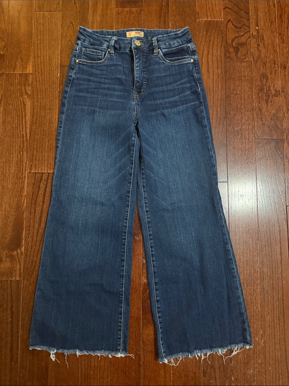Kut from the Kloth Dark Blue High-Rise Wide Leg Jeans